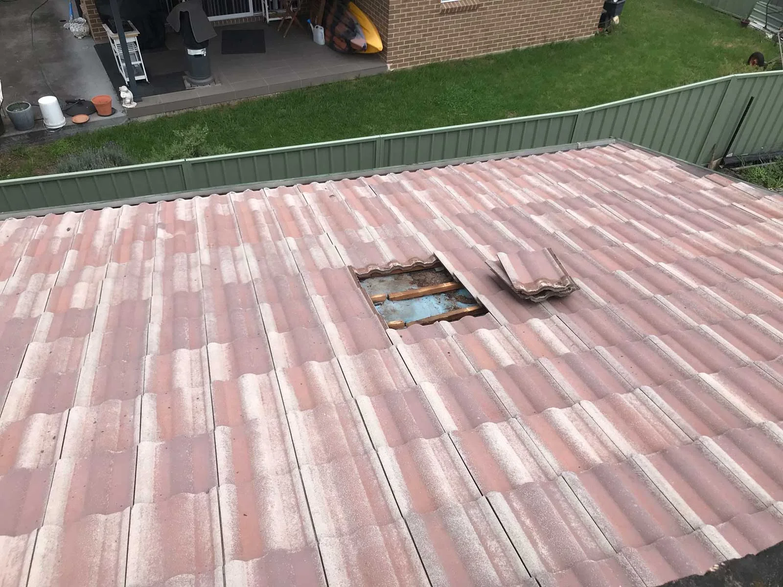 Roof repair work underway on a Nowra home