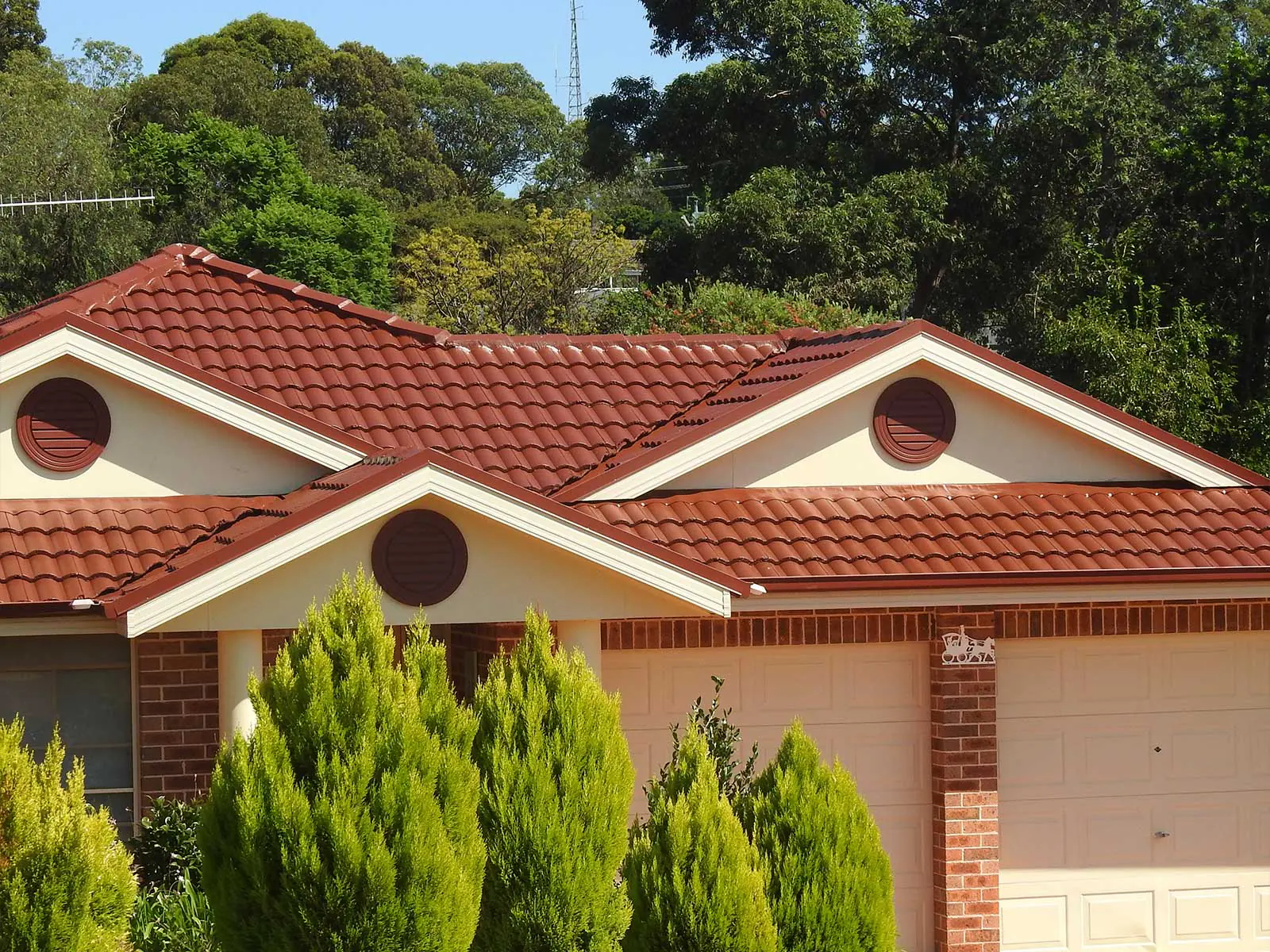 A completed tile roof restoration on a South Coast home